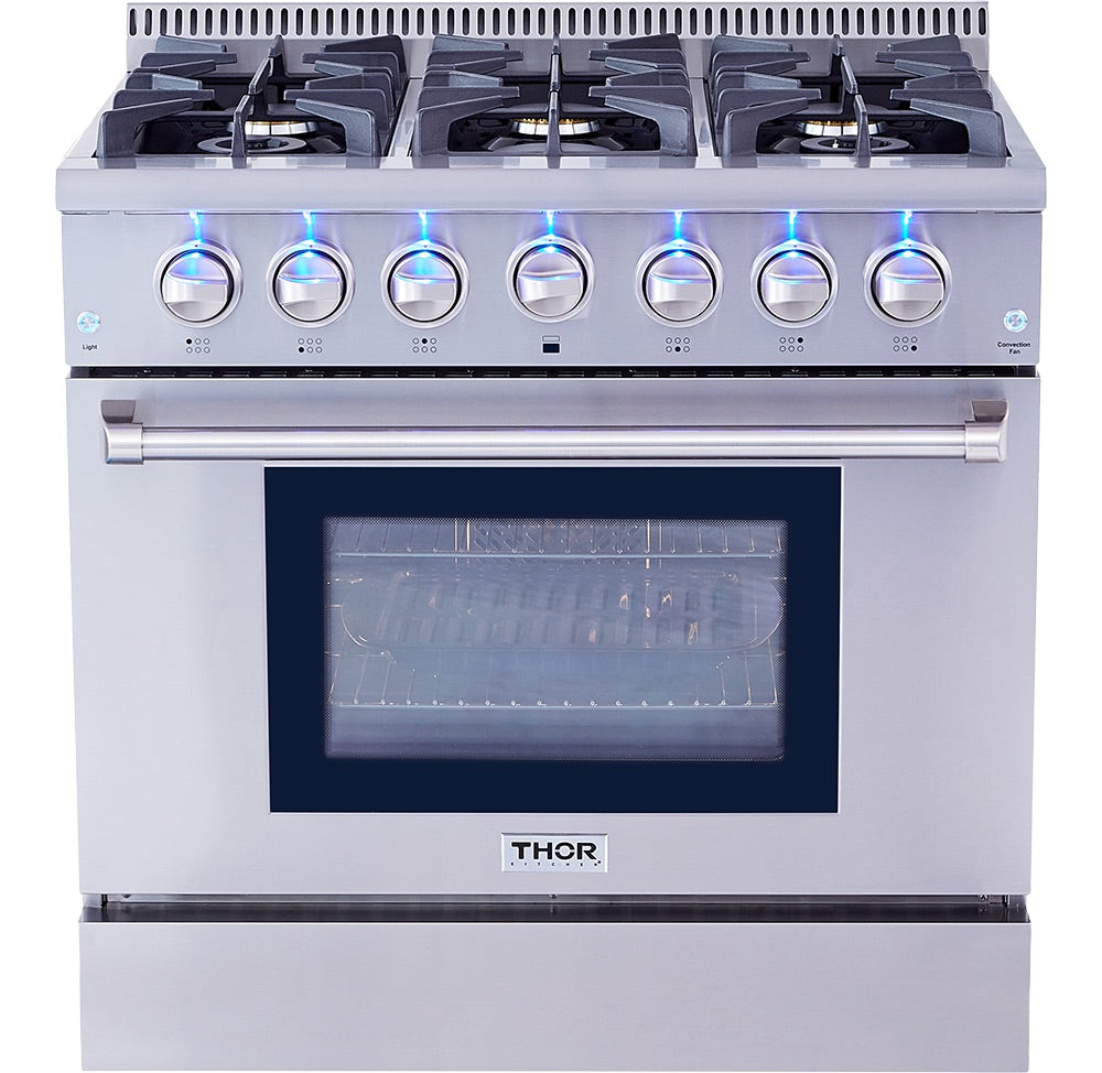 Thor Kitchen 36 Inch Professional Gas Range in Stainless Steel Model