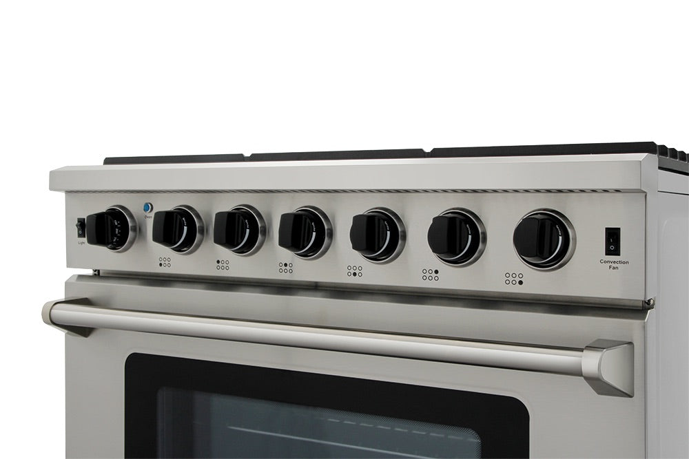 Thor Kitchen 36 Inch Gas Range in Stainless Steel- Model LRG3601U
