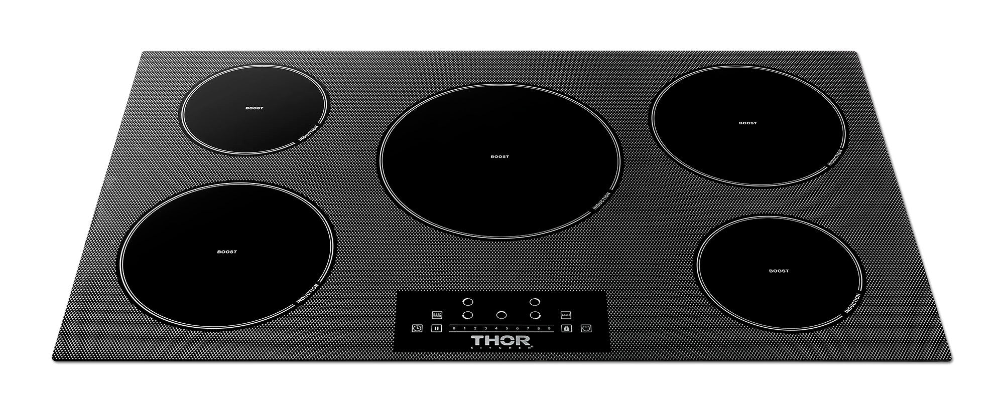 Thor Kitchen 36 Inch Built-In Induction Cooktop with 5 Elements -Model TIH36