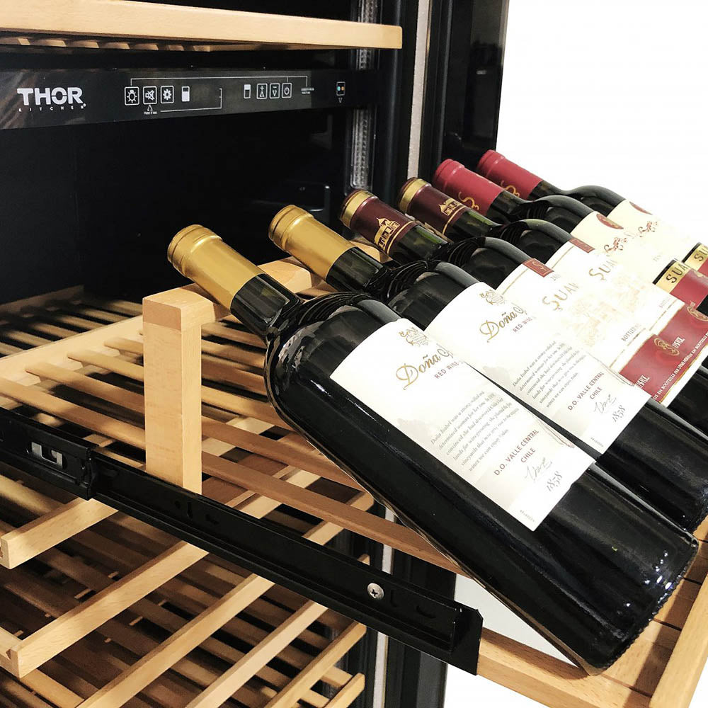 Thor Kitchen  24 Inch Dual Zone Wine Cooler, 162 Wine Bottle Capacity- Model TWC2403DI