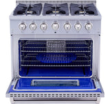Thor Kitchen 36 Inch Professional Gas Range in Stainless Steel - Model HRG3618U (Renewed)