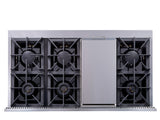 Thor Kitchen 48 Inch Professional Dual Fuel Range in Stainless Steel - Model HRD4803U (Renewed)