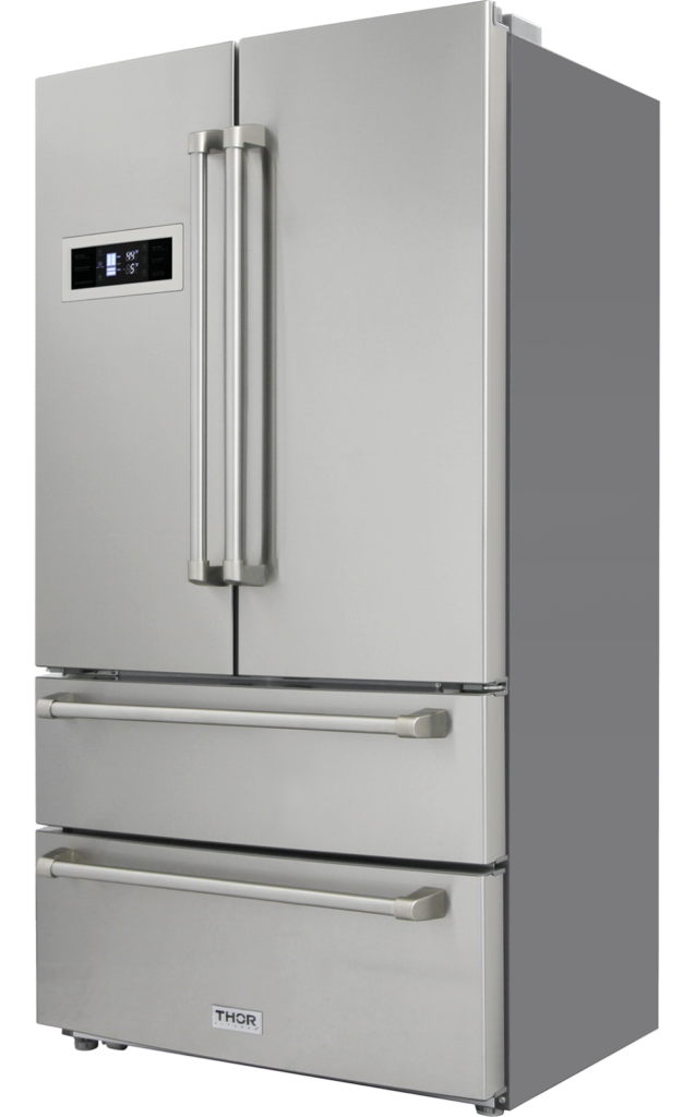 Thor Kitchen 36 Inch Professional French Door Refrigerator in Stainless Steel, Counter Depth- Model HRF3601F