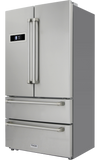 Thor Kitchen 36 Inch Professional French Door Refrigerator in Stainless Steel, Counter Depth- Model HRF3601F (Renewed)