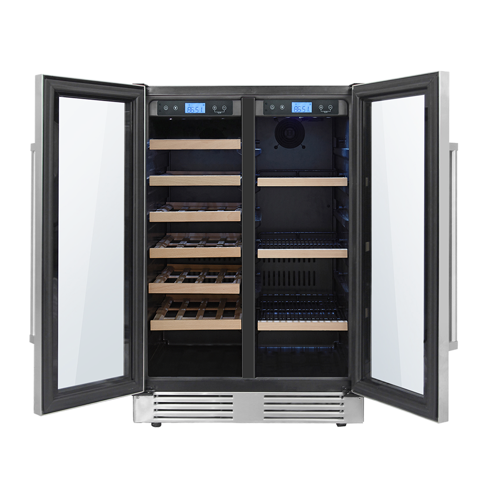 Thor Kitchen  24 Inch French Door Wine and Beverage Center, 21 Wine Bottle Capacity and 95 Can Capacity- Model TBC2401D1 (Renewed)