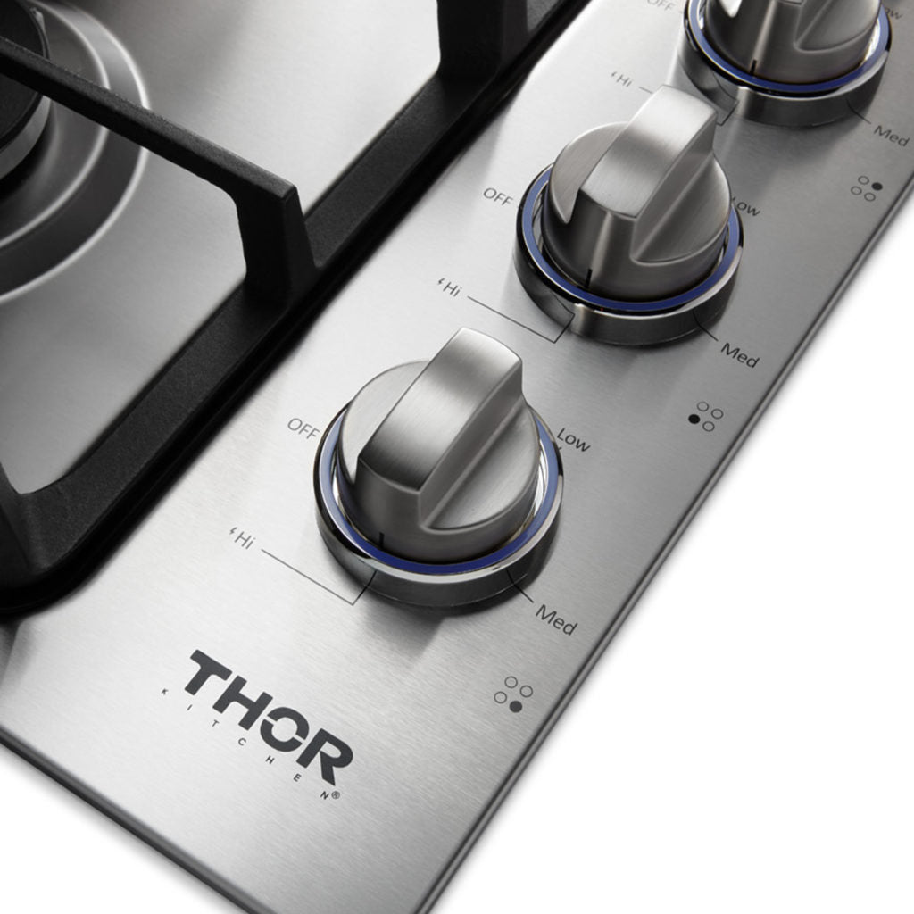 Thor Kitchen 30 Inch Professional Drop-In Gas Cooktop with Four Burners in Stainless Steel- Model TGC3001 (Renewed)