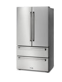Thor Kitchen 36 Inch Professional French Door Refrigerator with Freezer Drawers- Model TRF3602 (Renewed)