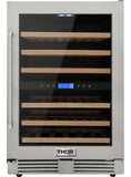 Thor Kitchen  24 Inch Dual Zone Indoor/Outdoor Wine Cooler, 46 Wine Bottle Capacity- Model TWC2401DO (Renewed)