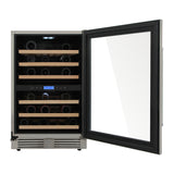 Thor Kitchen  24 Inch Dual Zone Indoor/Outdoor Wine Cooler, 46 Wine Bottle Capacity- Model TWC2401DO (Renewed)