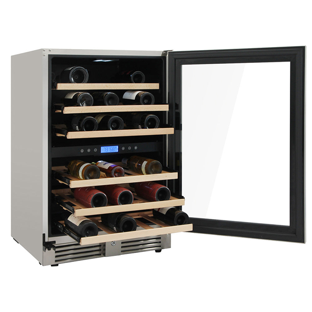 Thor Kitchen  24 Inch Dual Zone Indoor/Outdoor Wine Cooler, 46 Wine Bottle Capacity- Model TWC2401DO
