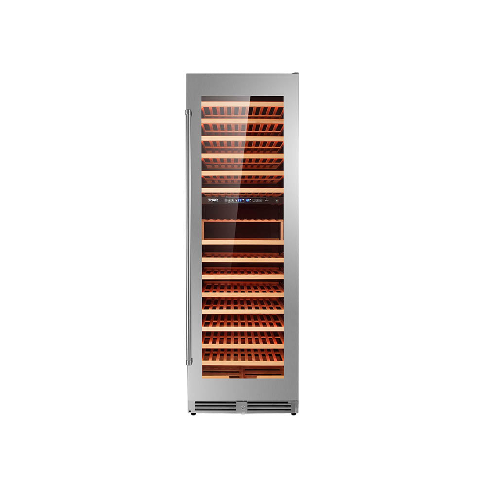 Thor Kitchen  24 Inch Dual Zone Wine Cooler, 162 Wine Bottle Capacity- Model TWC2403DI (Renewed)